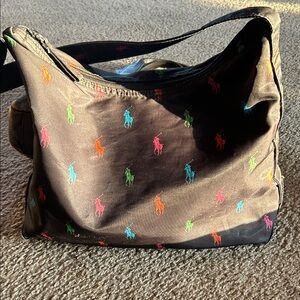 Ralph Lauren nylon Multicolor Polo Print shoulder bag Vintage purse